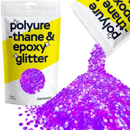 Resin Glitter Fluorescent Purple 100g Super Chunky (3.5 Ounce)