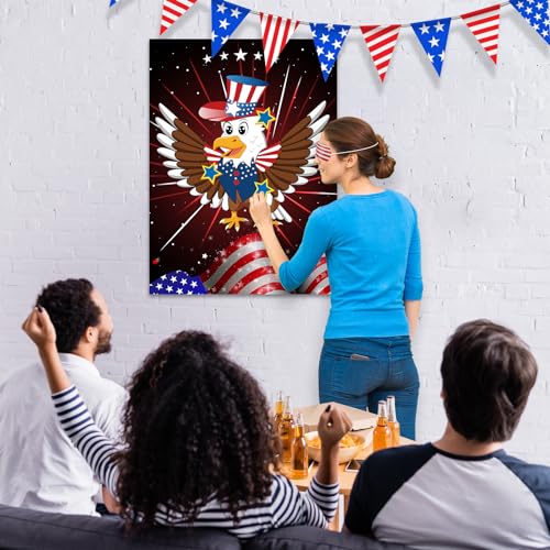 4th of July Patriotic Party Game for Kid Pin The Tail on The Eagle