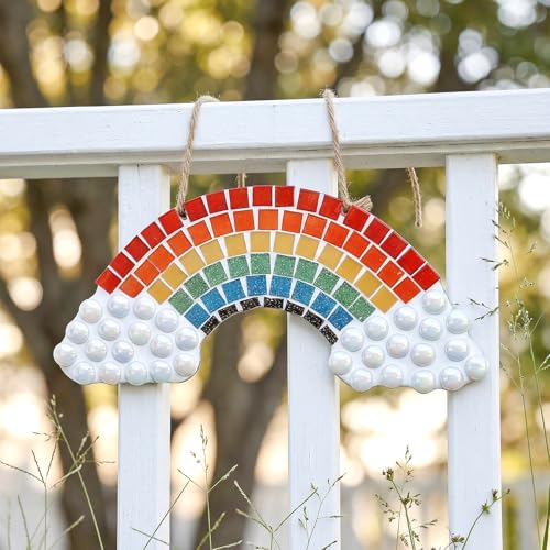 150g Iridescent White Round Glass Mosaic Tiles for Crafts Bulk (5.29 Ounce)