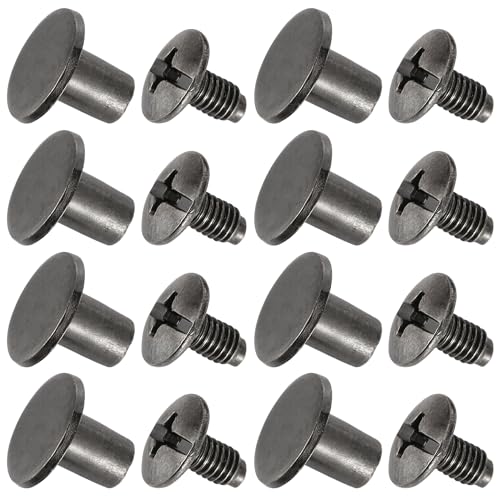 150 Sets 8MM Chicago Screws Leather Rivets for Fabric Chicago Binding Screws Buttons Metal Studs Rivets for Decorate and Repair Belts Bags Shoes Purse Dog Collar Leather Craft