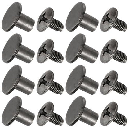150 Sets 8MM Chicago Screws Leather Rivets for Fabric Chicago Binding Screws Buttons Metal Studs Rivets for Decorate and Repair Belts Bags Shoes Purse Dog Collar Leather Craft