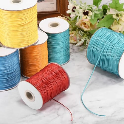 Waxed Cord 1mm Waxed Polyester Cord 175 Yard Wax String for Bracelet Making