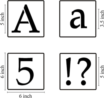 5 Inch Alphabet Letter Stencils for Painting - 70 Pack Letter and Number Stencil Templates with Signs for Painting on Wood, Reusable Letters and Numbers Stencils for Chalkboard Wood Signs & Wall Art