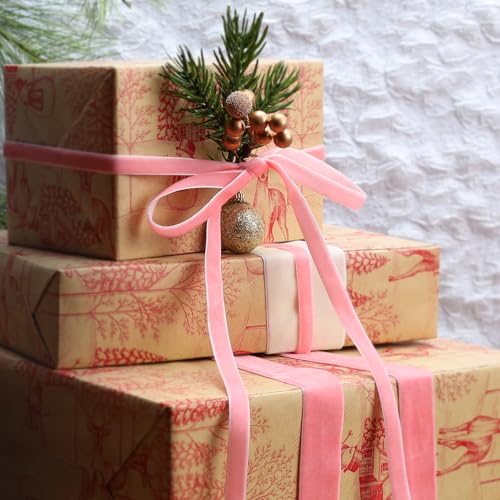 Pink Thin Velvet Ribbon