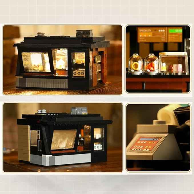 CaDA Master C66005W Japanese Coffee House Building Set,MOC Construction Coffee Shop Modular Buildings with Lights,768PCS City House Idea Collect Gift for Adults