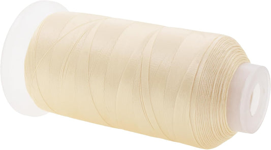 Mandala Crafts Ivory Heavy Duty Thread -1500 Yds Tex 70 Thread for Sewing Drapery Jeans Leather Hair - Bonded Polyester Thread Outdoor Marine Upholstery Threads