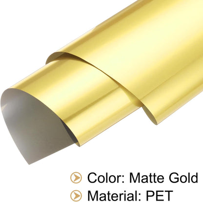 MECCANIXITY 50 Sheets Heat Reactive Foil, 20x29cm Matte Gold Foil Transfer Sheets Toner Reactive Foil Transfer Foil Sheets Hot Foil Stamping Paper for Crafts DIY Cardmaking Album Decoration