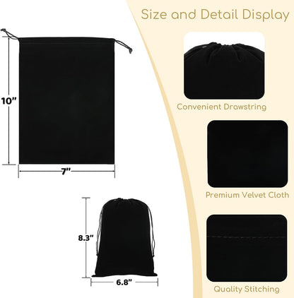 Velvet Drawstring Jewelry Bag, 50Pcs Black Dice Bag, 7x10 Tarot Card Holder, Or Wrapping Halloween Party Favors, Small Bussiness, Toys, Board Game