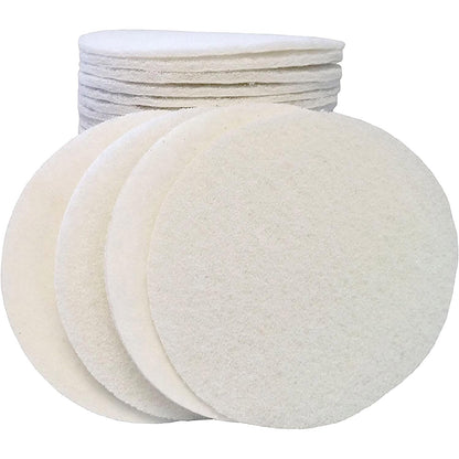 White Buffing and Polishing Pad with Hook and Loop Back | Apply Hard Wax Oils and Stain (20, 6 inch)