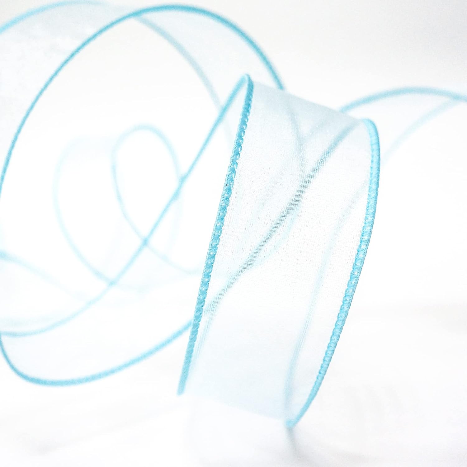 CT CRAFT LLC Sheer Organza Wired Ribbon 1.5" x 50Yards Blue for Wedding Chair Bow Flora Bouquet Gift Wrapping Christmas Tree Home Decor Wreath - Crafty Corner