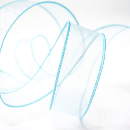 CT CRAFT LLC Sheer Organza Wired Ribbon 1.5" x 50Yards Blue for Wedding Chair Bow Flora Bouquet Gift Wrapping Christmas Tree Home Decor Wreath - Crafty Corner