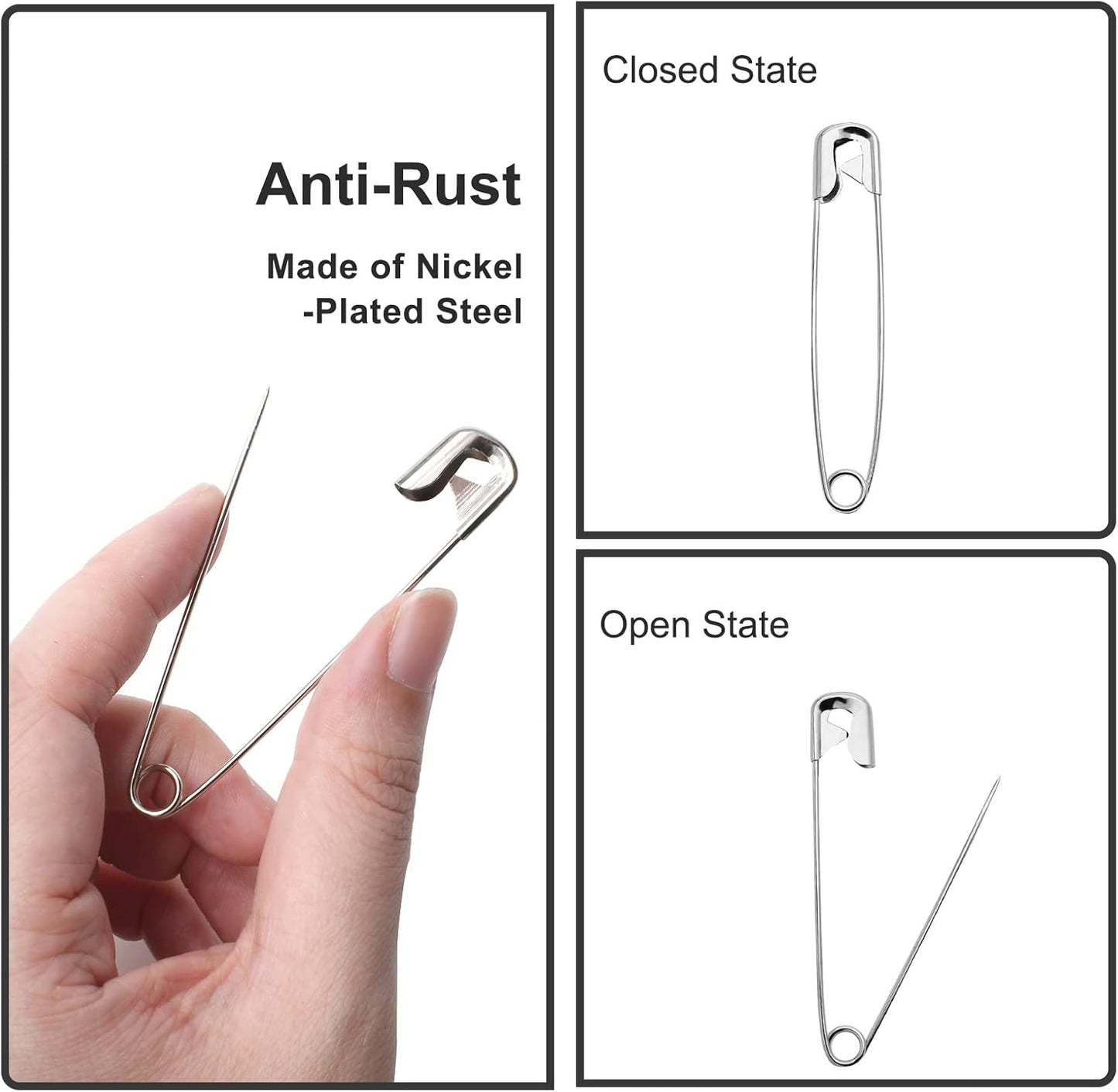 500 PCS 22mm / 7/8 Inch Safety Pins Heavy Duty Quilting Pins, Small Safety Pins Size 0, Silver Metal Sewing Pins, Mini Safety Pins for DIY Crafts Jewelry Making Baby Clothing (Nickel Plated)