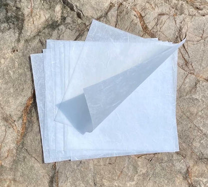 50 Sheets 6 x 6 Inches Natural Fiber Mulberry paper Sheets Square Origami Paper Arts Folding Craft, Decoration Paper, Square Folding Paper for DIY Crafts (White Color, 6x6 Inch) - Crafty Corner