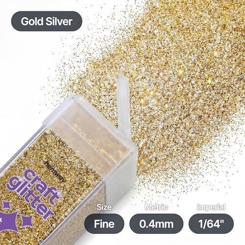 Craft Glitter Shaker Gold Silver 130g Fine (4.6 Ounce)