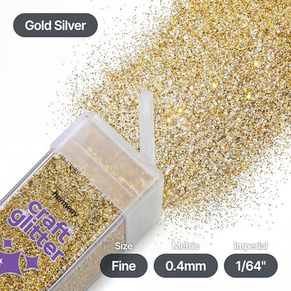 Craft Glitter Shaker Gold Silver 130g Fine (4.6 Ounce)