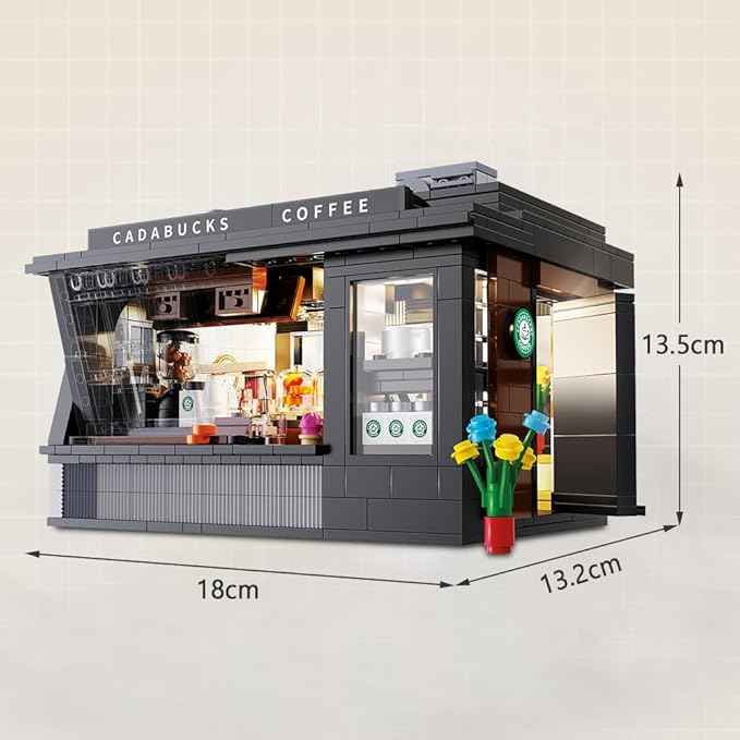 CaDA Master C66005W Japanese Coffee House Building Set,MOC Construction Coffee Shop Modular Buildings with Lights,768PCS City House Idea Collect Gift for Adults
