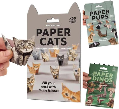 Paper Cat, Paper Cat Origami,50 DIY Origami Foldable Cute Cat Figurines Fun Craft Activity, Desktop Decor, and Gifts for Cat Lovers - Crafty Corner