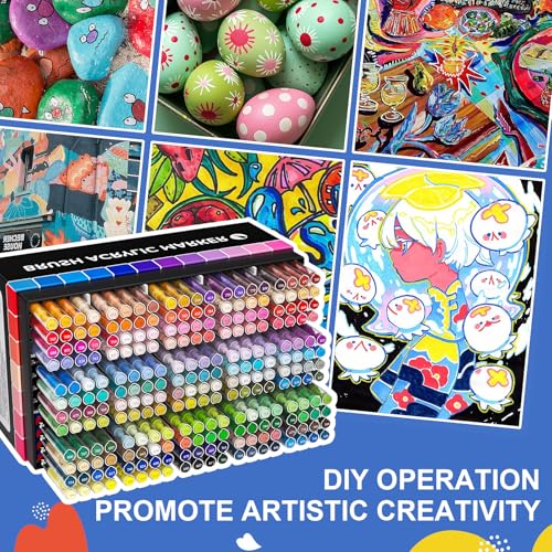 Acrylic Paint Markers for Coloring 240 Colors with 30% More Ink (240 Count)