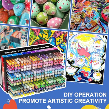Acrylic Paint Markers for Coloring 240 Colors with 30% More Ink (240 Count)