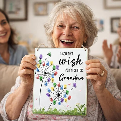 Dandelion DIY Custom Mothers Day Gift For Grandma Fingerprint Sign, Finger Prints Grandma Craft for Baby, First Mothers Day For Grandma, Memory Keepsake Kids Activity PreK Preschool (Wish Grandma) -26