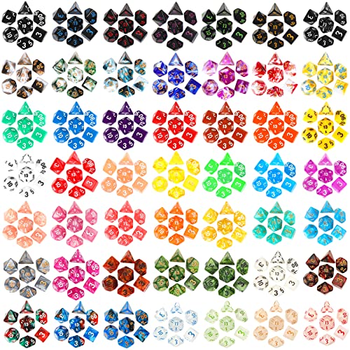 350 Pcs Dice Sets Bulk with Drawstring Bag Polyhedral Dice Sets Multi Role Playing Table Game D4 D6 D8 D10 D% D12 D20