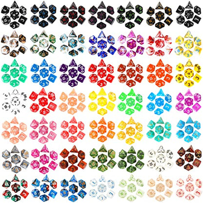 350 Pcs Dice Sets Bulk with Drawstring Bag Polyhedral Dice Sets Multi Role Playing Table Game D4 D6 D8 D10 D% D12 D20