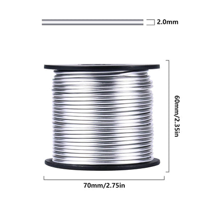 Aluminum Craft Wire, 95 Feet 2.0mm/ 14 Gauge Soft Silver Metal Bendable Sculpting Aluminum Wire Roll Bulk for DIY Crafts Jewelry Making