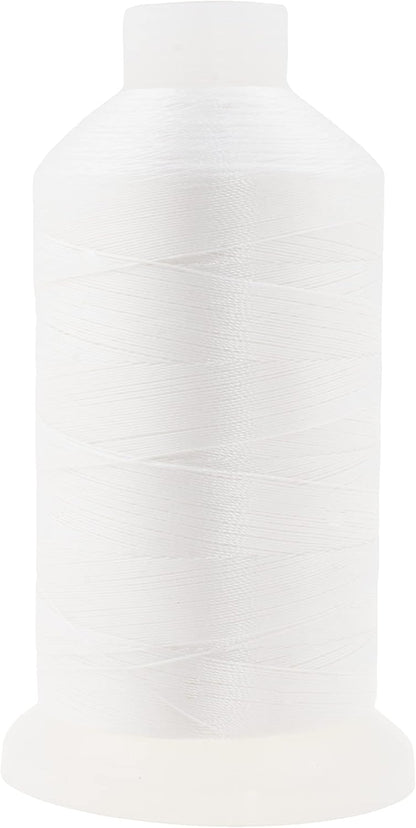 Mandala Crafts White Heavy Duty Thread -1500 Yds Tex 90 Thread for Sewing Drapery Jeans Leather Hair - Bonded Polyester Thread Outdoor Marine Upholstery Threads