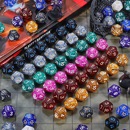 100pcs D12 Dice Set for Dungeon and Dragons (100 Count)