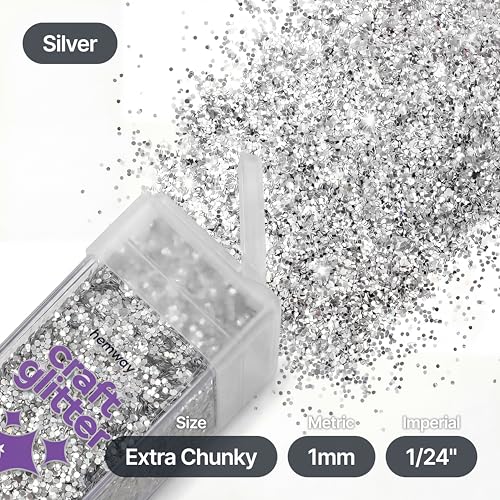Craft Glitter Shaker Silver 130g Extra Chunky (4.5 Ounce)