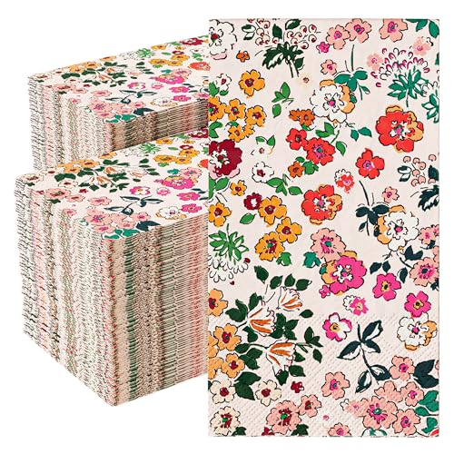 Floral Napkins for Decoupage 100 Pcs 3 Ply Floral Paper Napkins (100 Count)