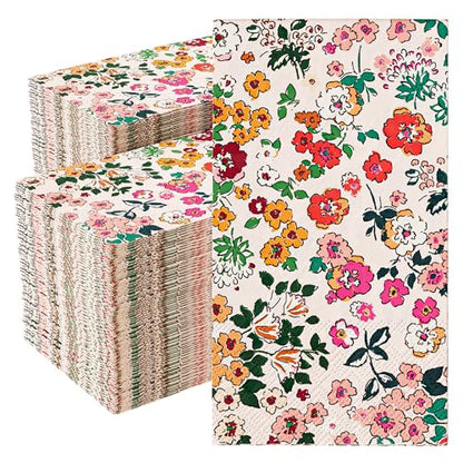 Floral Napkins for Decoupage 100 Pcs 3 Ply Floral Paper Napkins (100 Count)
