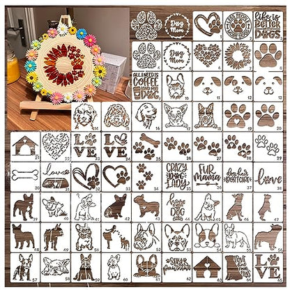 Small Stencils for Painting on Wood Burning Reusable (65 Count)