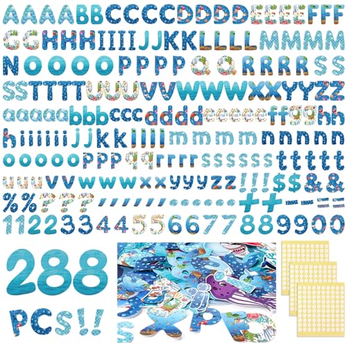221 Pcs Ocean Bulletin Board Letters for Classroom Wall (221 Count)
