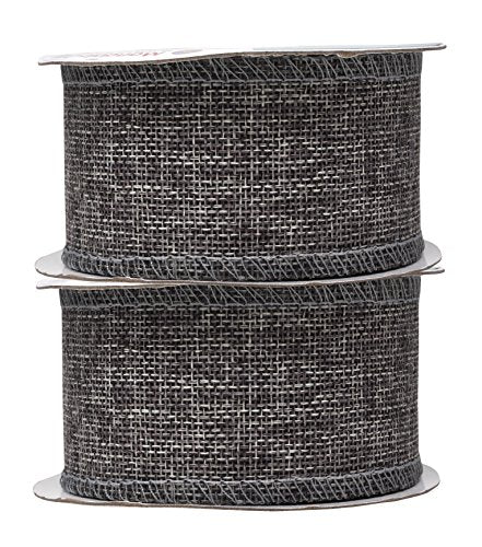 2 Inch Wide Gray Burlap Ribbon for Crafts (120 Foot)