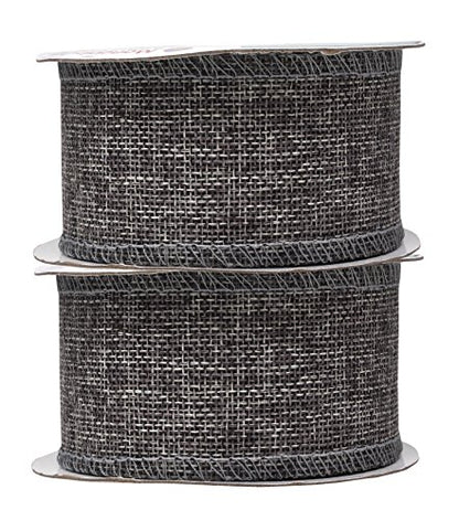 2 Inch Wide Gray Burlap Ribbon for Crafts (120 Foot)