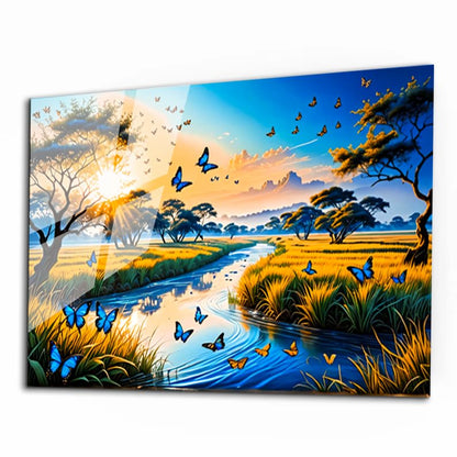 Fantastic Scenery Tempered Glass Wall Art Painting for Living Room