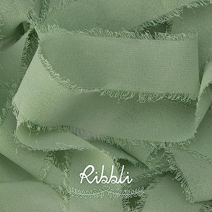 Sage Green Chiffon Ribbon 1 Inch x 20 Yard (60 Foot)