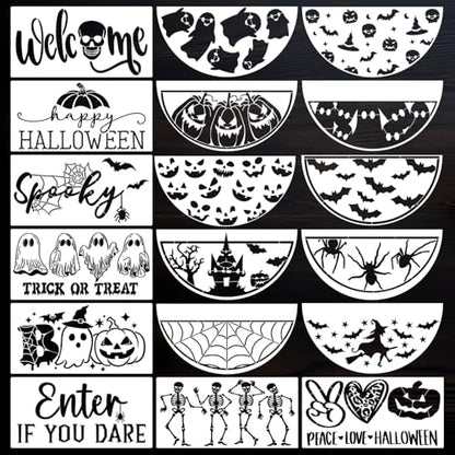 Halloween Stencils for Painting on Wood Halloween Stencils for Door Mats (18 Count)