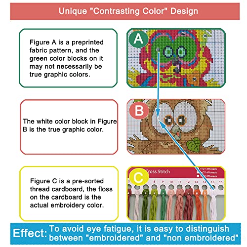 Cross Stitch Stamped Kit for Adults