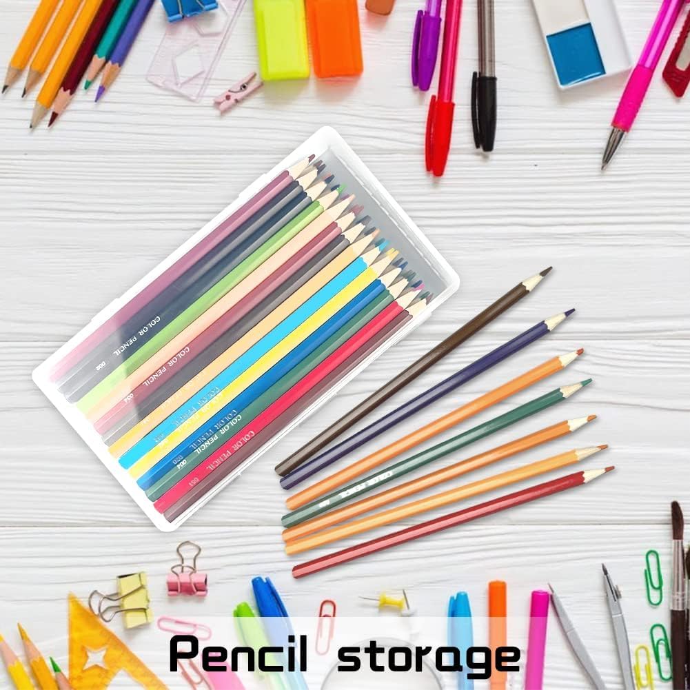 DUOFIRE Small Plastic Box Organizer Box Small Plastic Storage containers for Storage Pencils and Art Supply Organizer Rectangle(7.7 x 4.1 x 0.9inch) 4 Pack