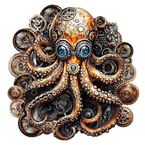Steampunk Doctor Octopus Puzzles Adults Gifts for Women Men Wooden 190 Pieces 11.4 * 11.1in