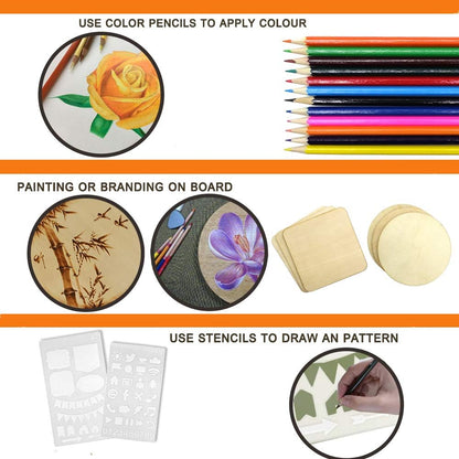 Wood Burning Kit, 110 Pieces Wood Burning Tool with Adjustable Temperature 200-420°C, Professional Wood Burner Pen for Embossing Carving Soldering - Crafty Corner