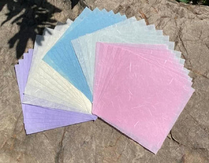 50 Sheets 6 x 6 Inches Natural Fiber Mulberry paper Sheets Square Origami Paper Arts Folding Craft, Decoration Paper, Square Folding Paper for DIY Crafts (Pastel Color, 6x6 Inch) - Crafty Corner