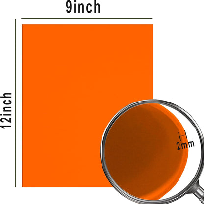 QIDIWIN EVA Foam Craft Sheets - 9x12 Inch 2mm Thick Versatile Non-Adhesive Foam for DIY, Cosplay, Scrapbooking, Classroom Projects - Durable, Flexible, Perfect for Crafting, 12 Pack(Orange) - Crafty Corner