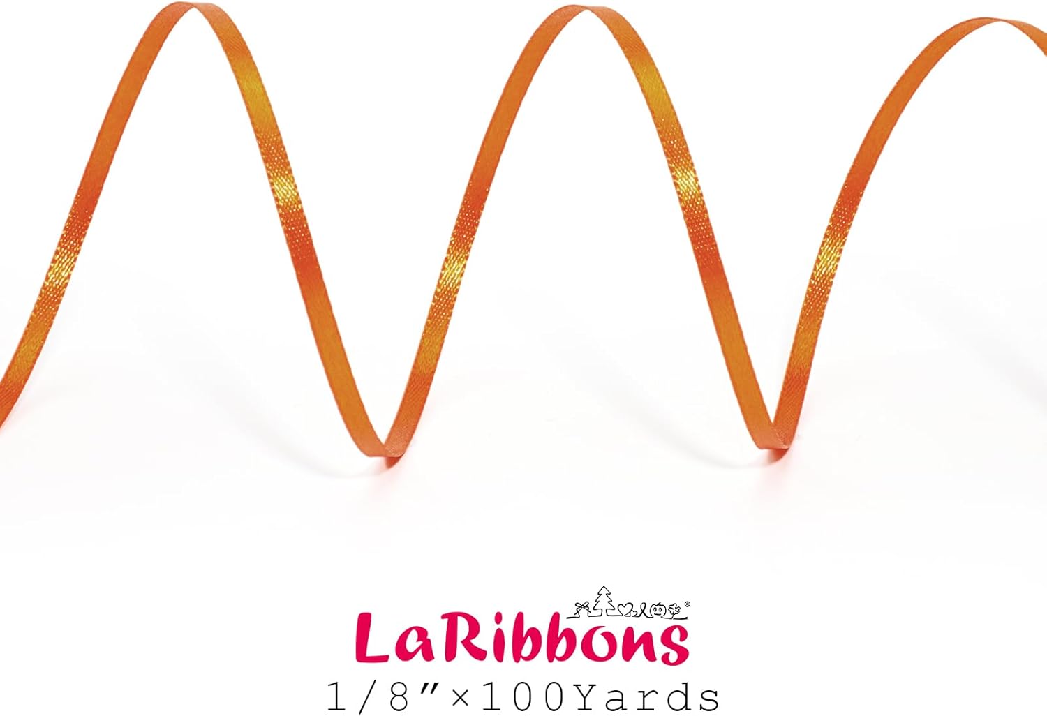 LaRibbons Orange Satin Ribbon 1/8 Inch 100 Yards Thin Luxury Double Faced Russet Orange Silk Ribbon for Flower Bouquet Crafts Gift Wrapping Wedding Fall Decoration - Crafty Corner
