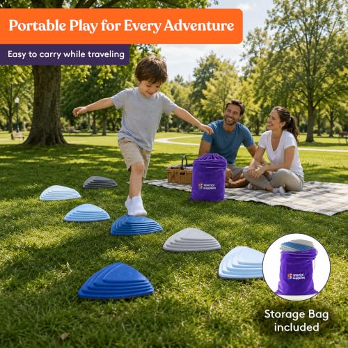 10 Stepping Stones for Kids Indoor and Outdoor Balance Blocks Promote Coordination (10 Count)
