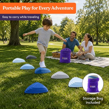 10 Stepping Stones for Kids Indoor and Outdoor Balance Blocks Promote Coordination (10 Count)