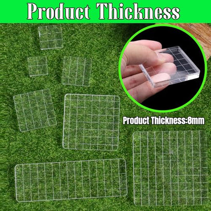 7Pcs Square Shaped Clear Acrylic Stamp Blocks Set (7 Count)