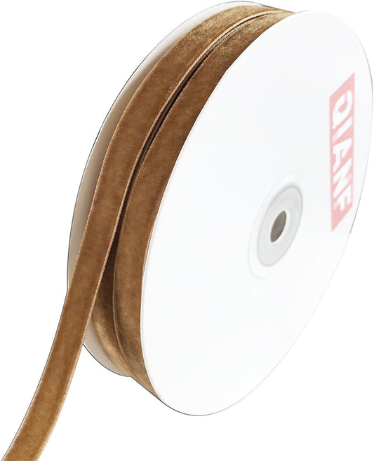 Vintage Khaki Velvet Ribbon, 3/8 Inch X 25Yd - Crafty Corner